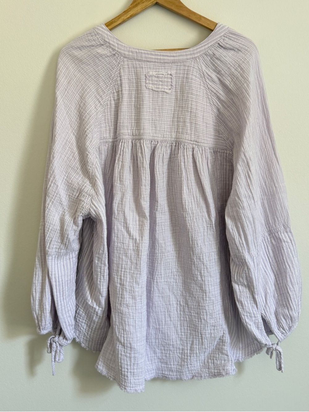 Aerie Daybreak Button Up Shirt Size Large Purple Cotton Stripe Purple Cover Up - Picture 7 of 7
